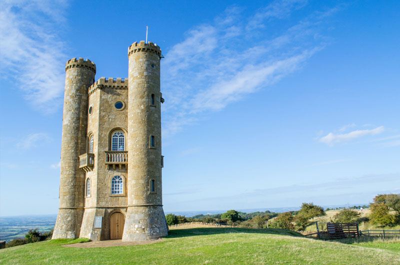 Broadway Tower on the hill above the village