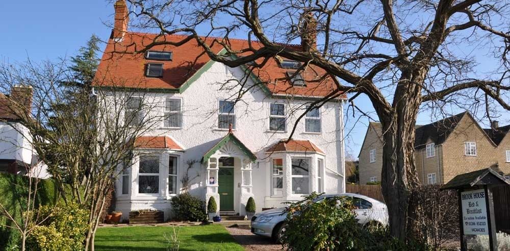 Brook House, a white Victorian bed and breakfast on Station Road, Broadway